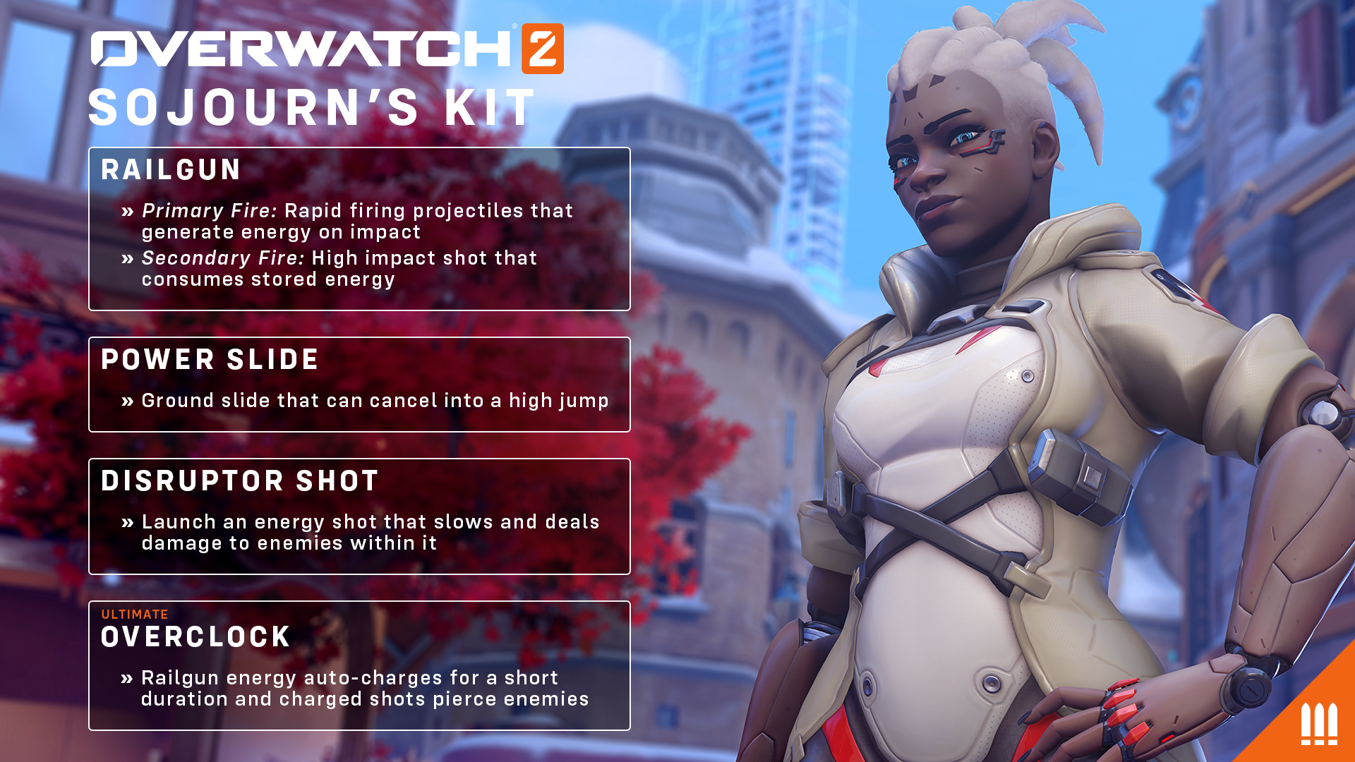 Sojourn's abilities in Overwatch 2