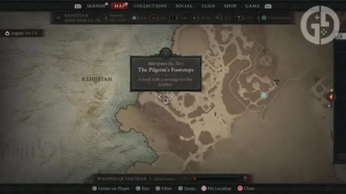 Diablo 4 The Pilgrim's Footsteps quest location