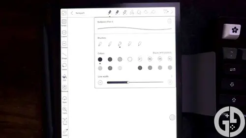 Image of the different brush options on the BOOX Note Air3