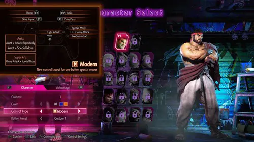 Street Fighter 6 modern control type on screen