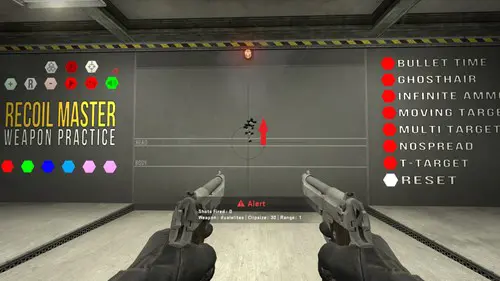 Image of the Dual Berettas spray pattern in CS:GO