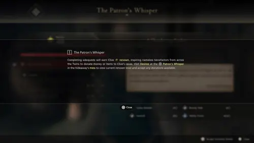 Image showing you how to use renown in Final Fantasy 16