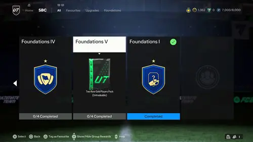 Image of the SBC menu in EA FC 24