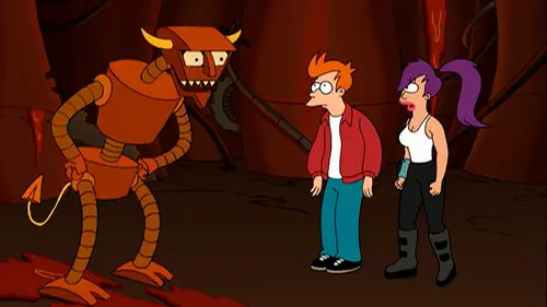 Futurama Robot Devil, Fry, Leela