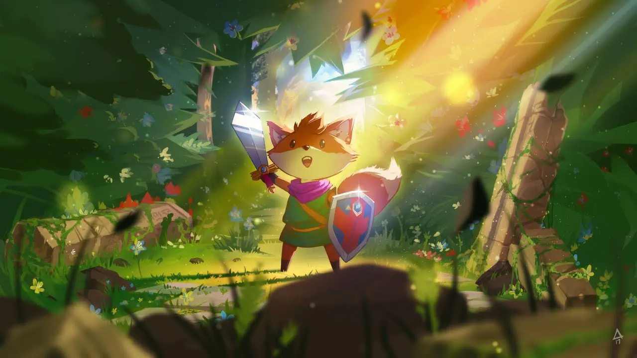 Key art of the main fox character in Tunic