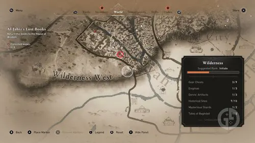 image of the Assassin's Creed Mirage 'A Challenge' Enigma map location