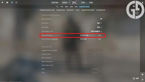 Image showing you how to change your CS2 sensitivity