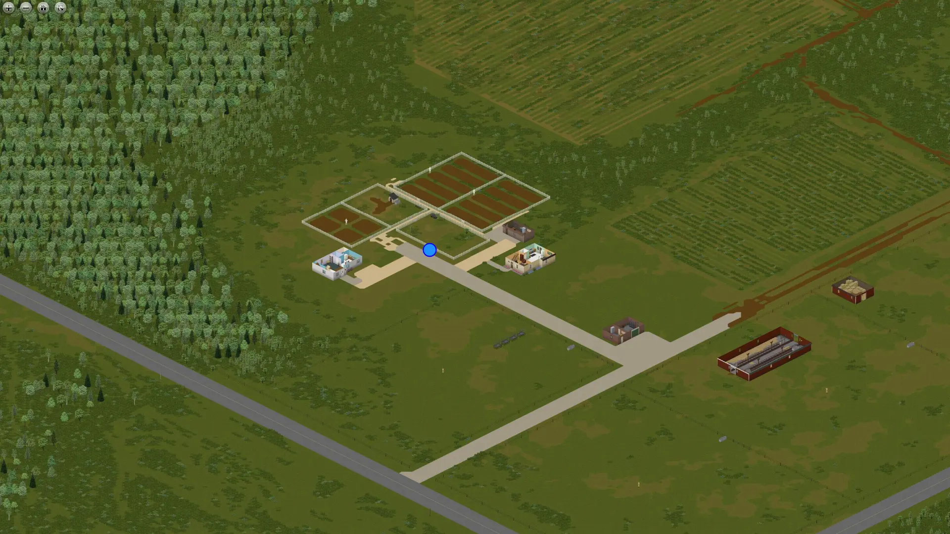 Farm west of Riverside in Project Zomboid