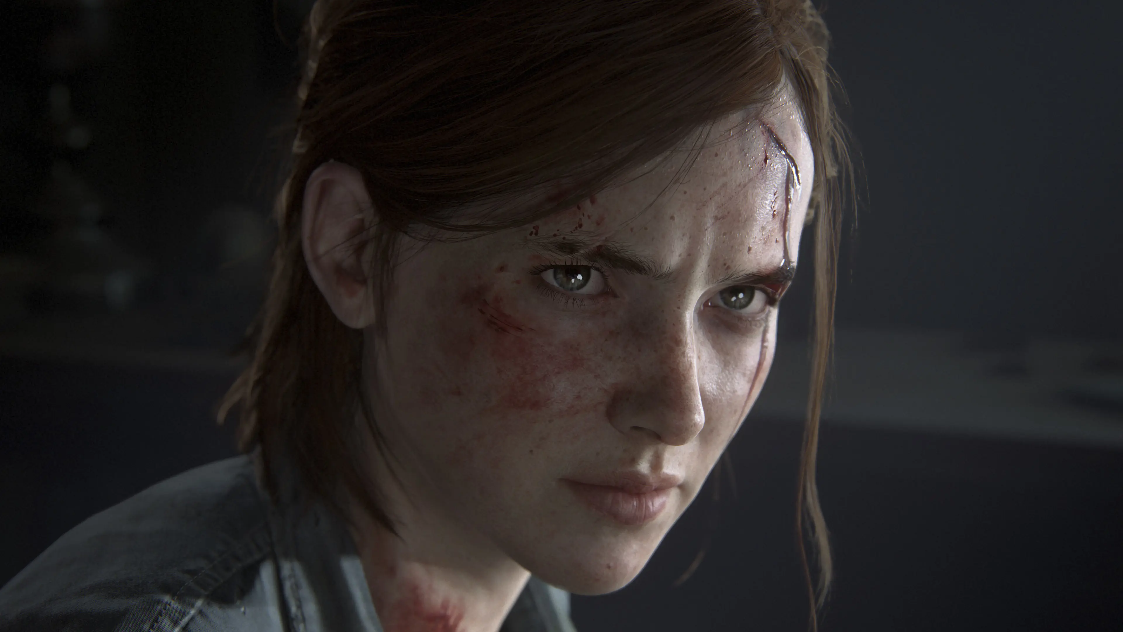 A close up of Ellie from The Last of Us