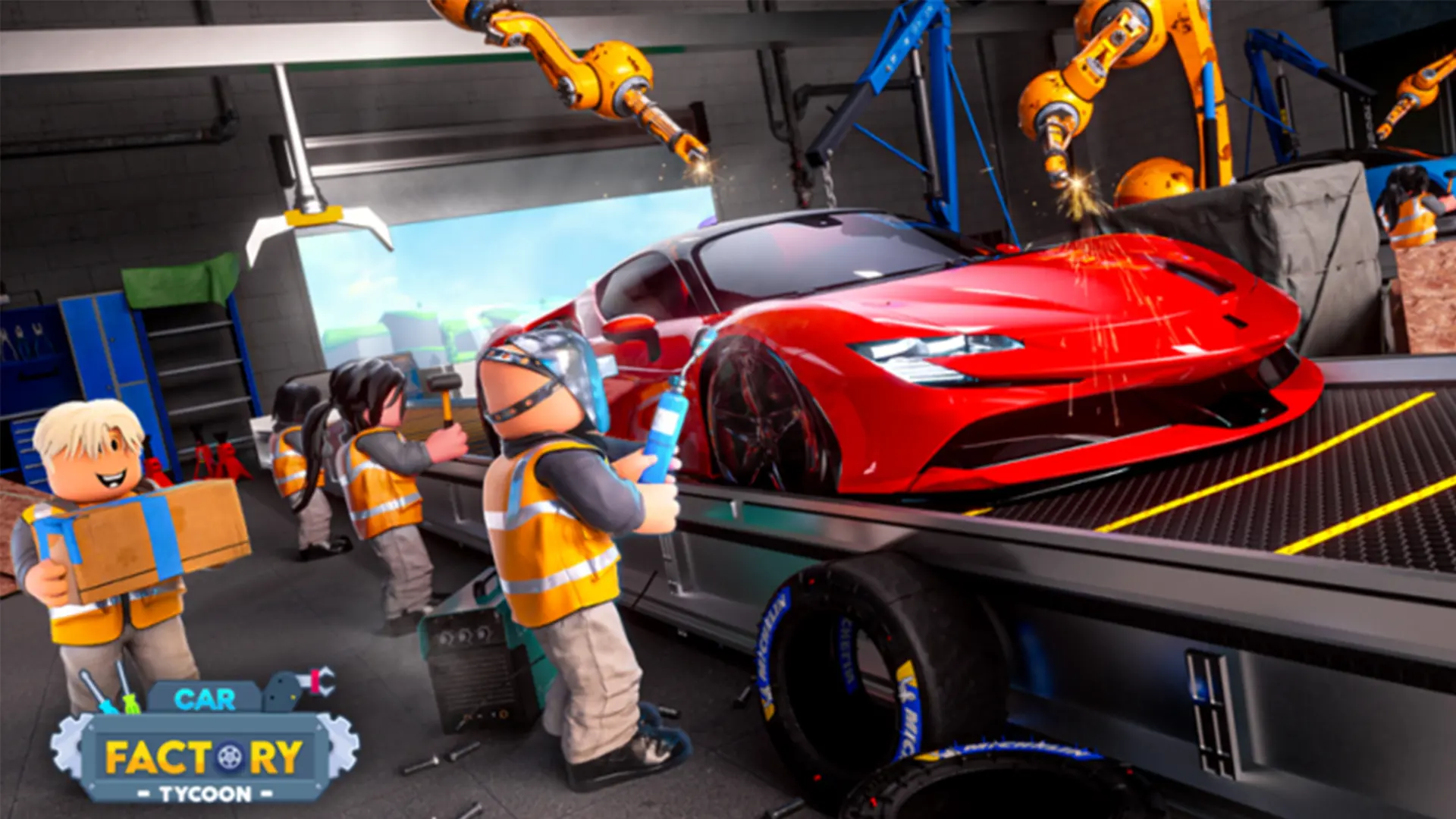 a promo image of Car Factory Tycoon