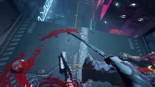 Ghostrunner 2 cutscene showing the katana